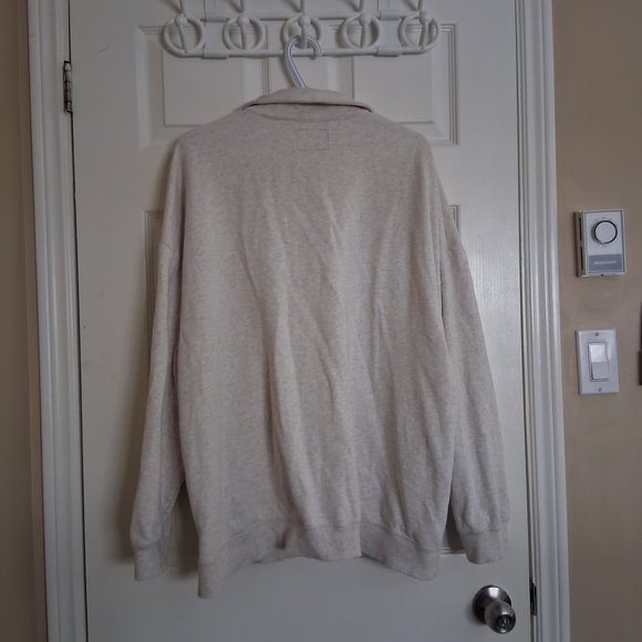 Roots Women's Unisex Size XL Oatmeal Organic Original Button Polo Sweater - Picture 3 of 11